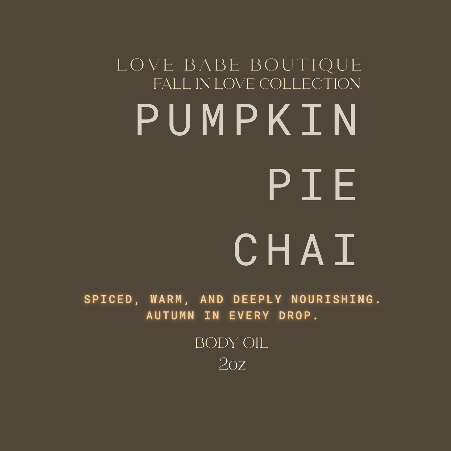 Pumpkin Pie Chai Body Oil