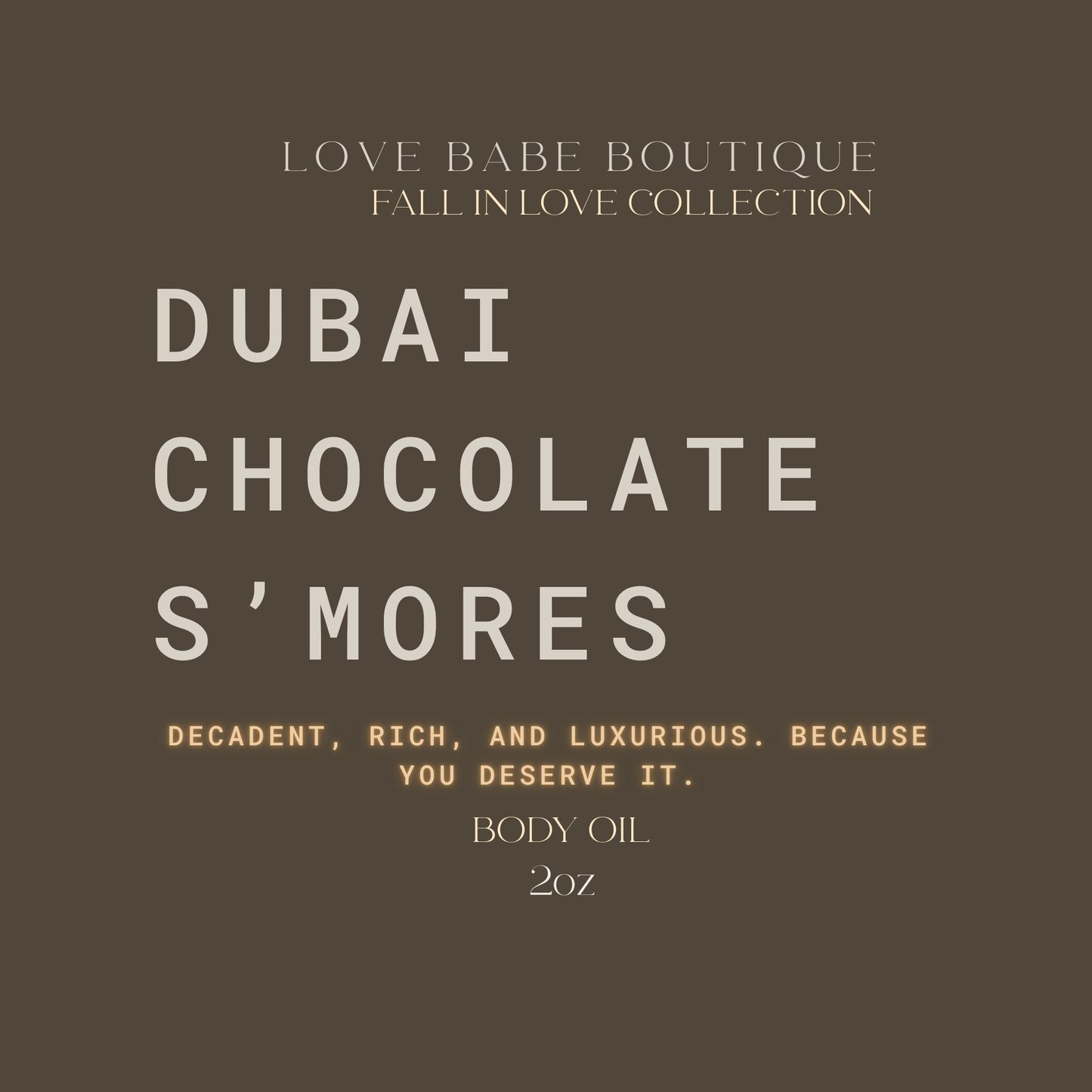 Dubai Chocolate S'mores Body Oil