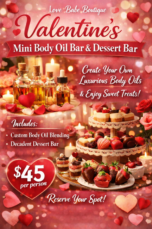 Valentine's Mini Body Oil Bar & Desserts