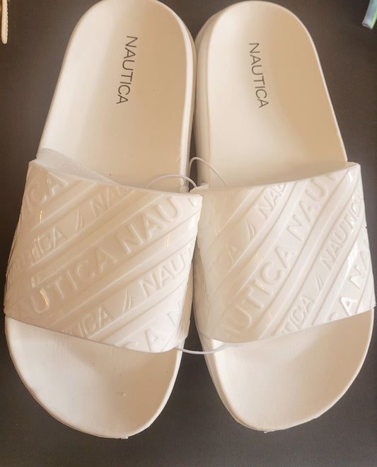 White Nautica Slides
