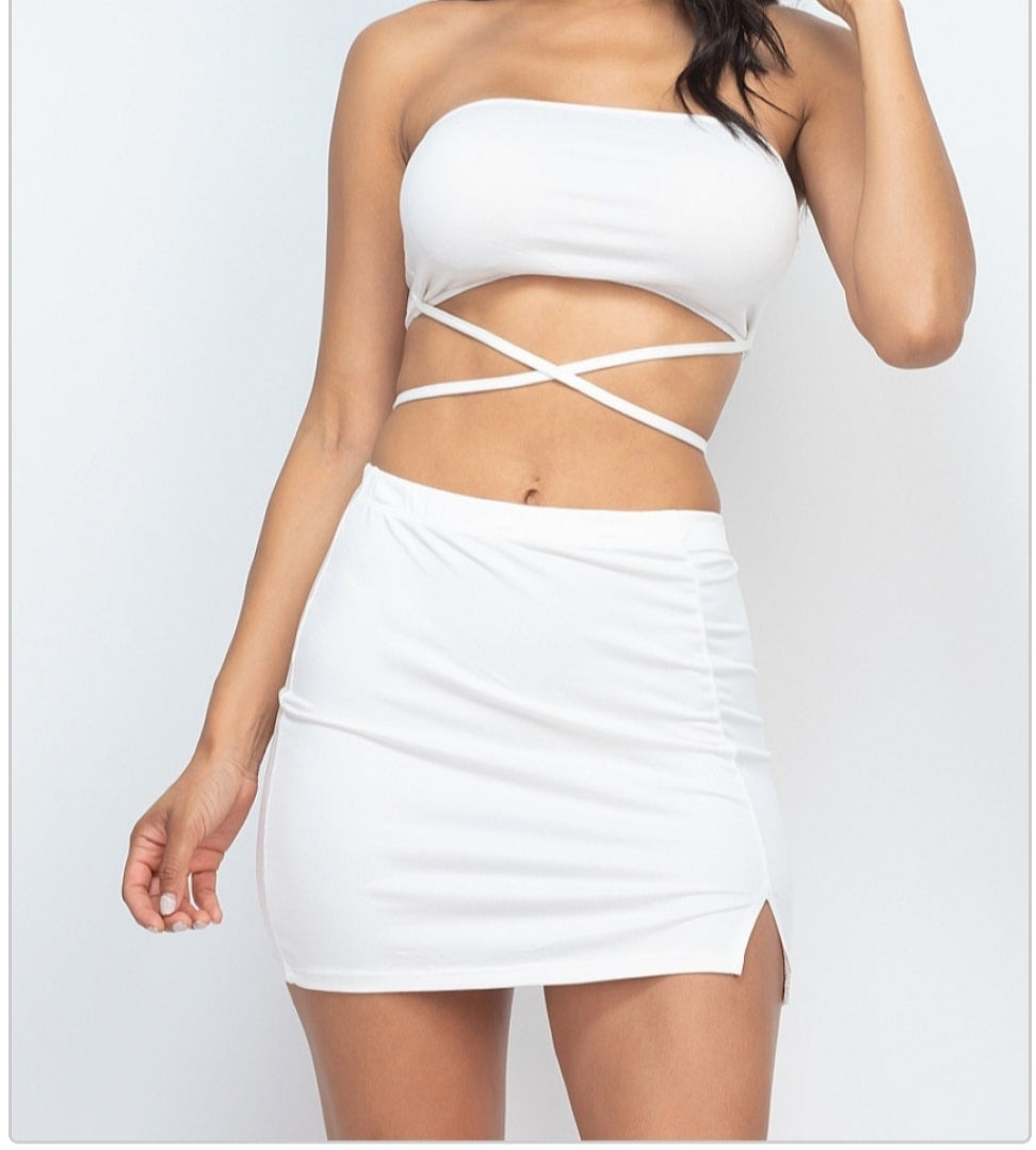 Ari Babe Cross Body Skirt Set