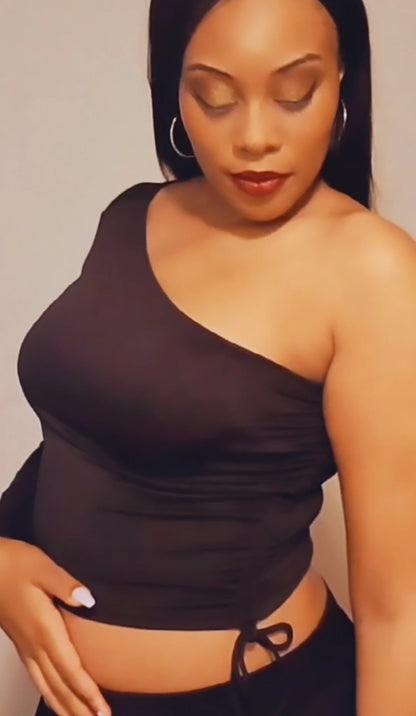 One Shoulder Top (Black)