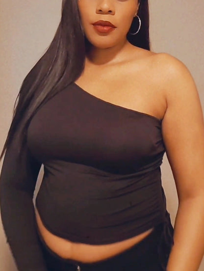 One Shoulder Top (Black)